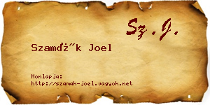 Szamák Joel névjegykártya